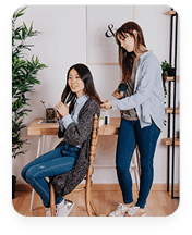 Salon workspace with professionals