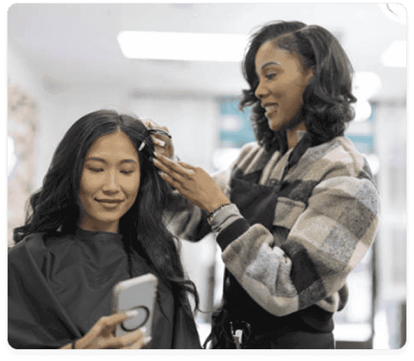 Hairstylist at work